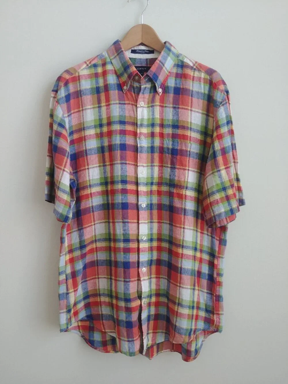 Gant Men's XL Hampton 100% linen E-Z Fit Mens short sleeve button down shirt - Picture 1 of 13